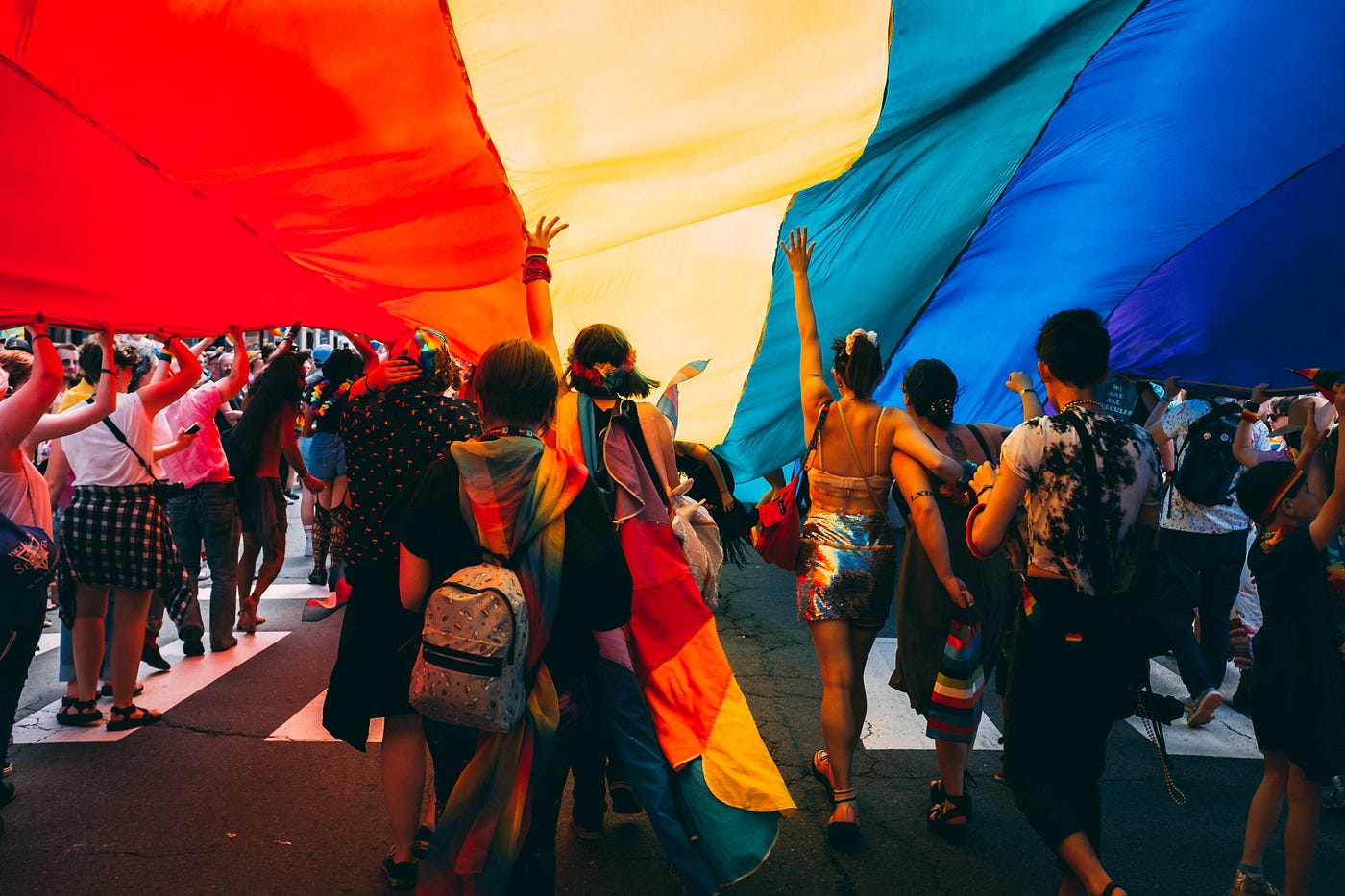 rainbow flag LGBTQ+ parade